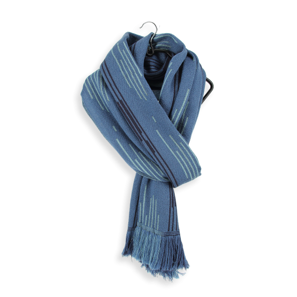 Echarpe-homme-laine mérinos-modal-bleu-Neon