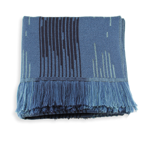Echarpe-homme-laine mérinos-modal-bleu-Neon