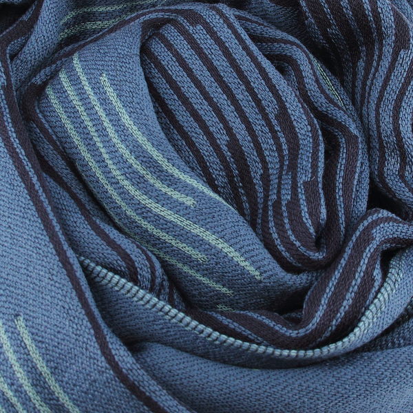 Echarpe-homme-laine mérinos-modal-bleu-Neon