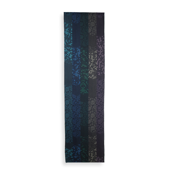 Echarpe-femme-charme-laine-soie-bleu-marine-turquoise