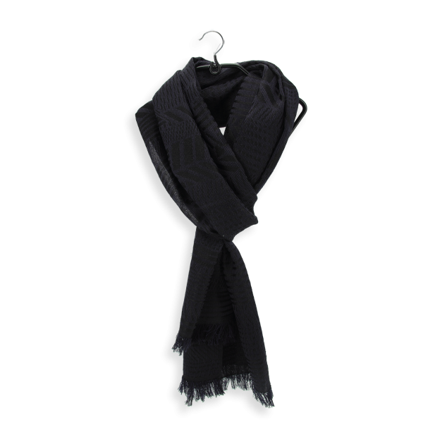 Echarpe-homme-laine-soie-bleu nuit-Kyoto