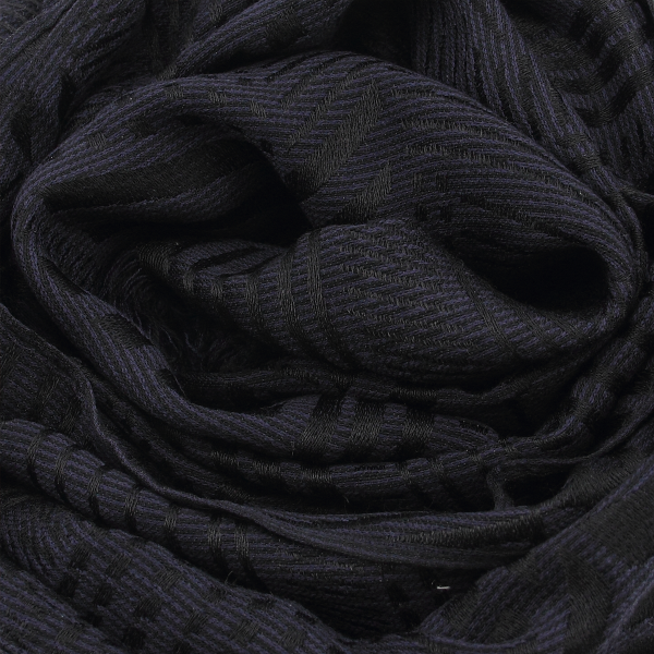Echarpe-homme-laine-soie-bleu nuit-Kyoto