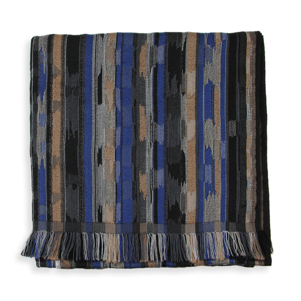 Echarpe-homme-laine-soie-bleu-fabrique-en-France-Orpheon