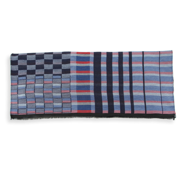 Echarpe-homme-bleu-laine-coton-Parade