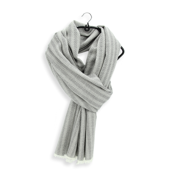 Echarpe-cachemire-homme-gris clair-Smoking
