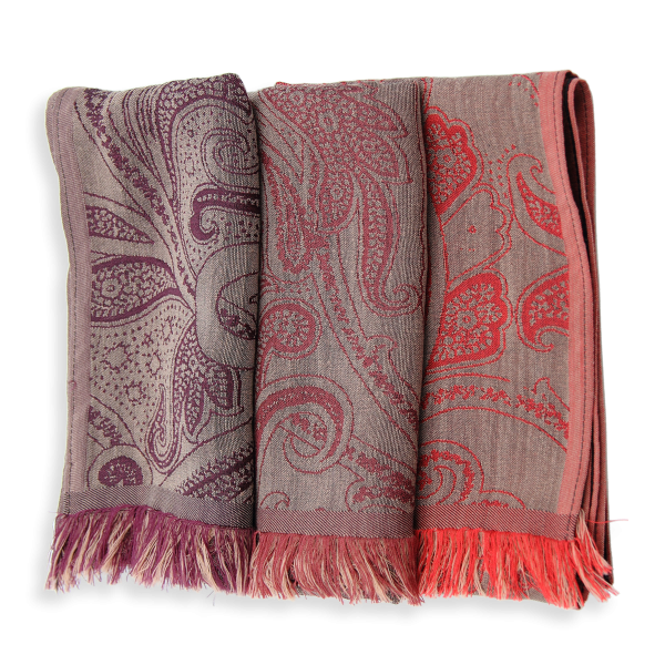 Echarpe-femme-laine-beige-cuivre-Mélodie