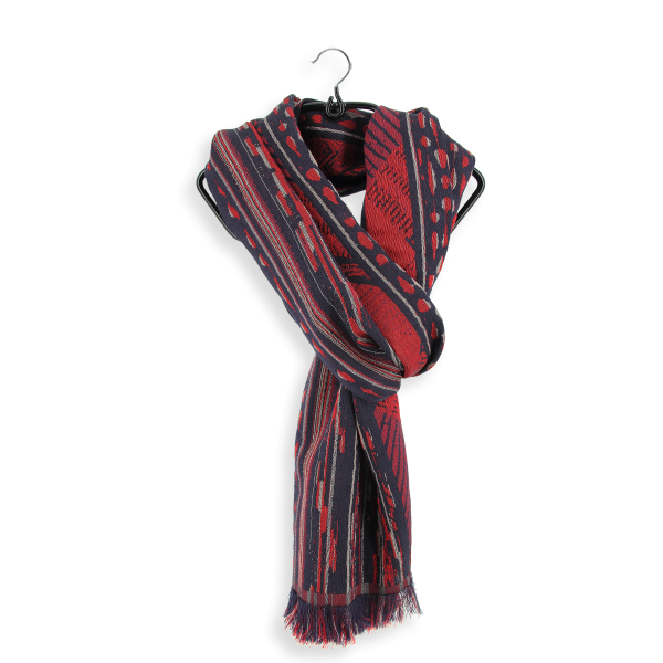 Echarpe-homme-laine-soie-coton-marine-rouge-sauvage