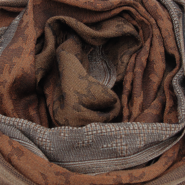 Echarpe-laine-soie-femme-marron-Arborescence-fabrique-en-France