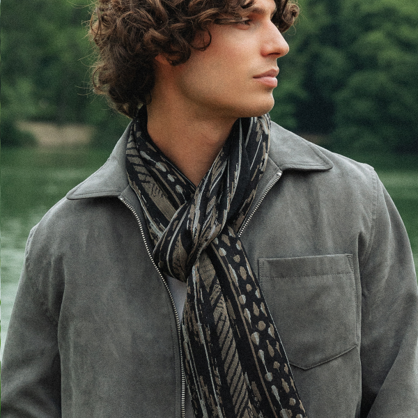 écharpe-mixte-laine-coton-soie-noir-beige-sauvage-5A