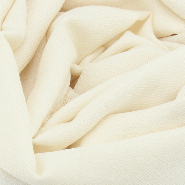 Echarpe-homme-femme-blanche-écrue-laine-soie-Domino