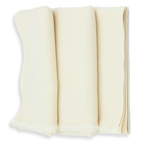 Echarpe-homme-femme-blanche-écrue-laine-soie-Domino