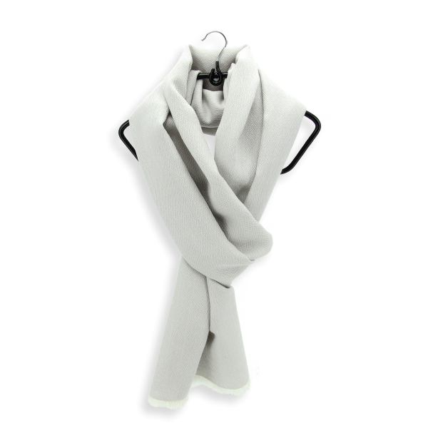 Echarpe-homme-femme-grise-laine-soie-Domino