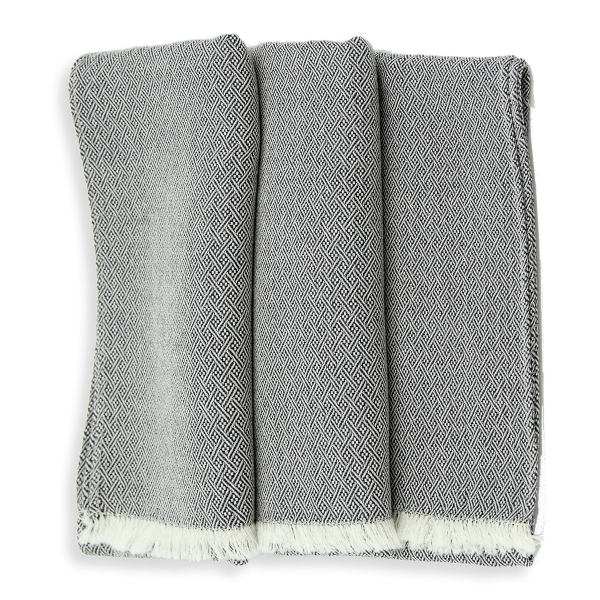 Echarpe-homme-femme-noire-laine-soie-Domino