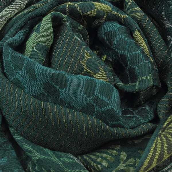 Echarpe-femme-laine-soie-vert-sapin-Charme