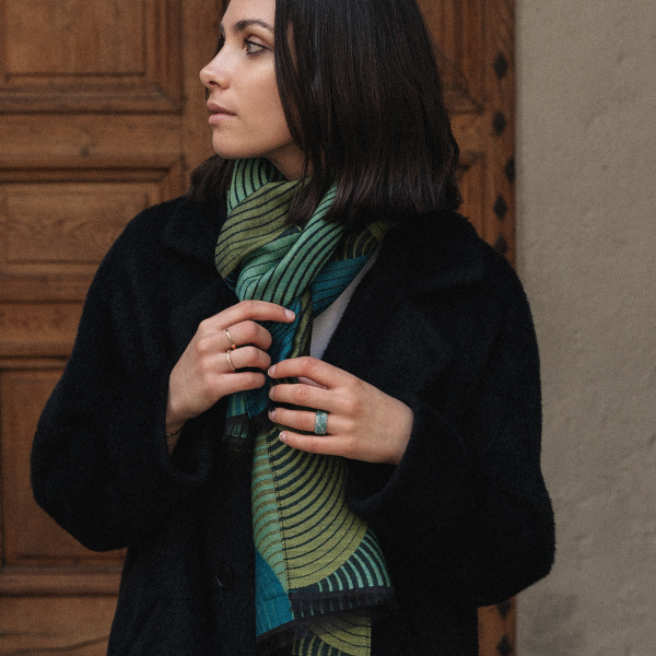 Echarpe-femme-100% naturelle-vert-Spire