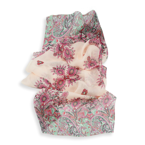 Grande écharpe-femme-moussline-soie-imprimée-rose