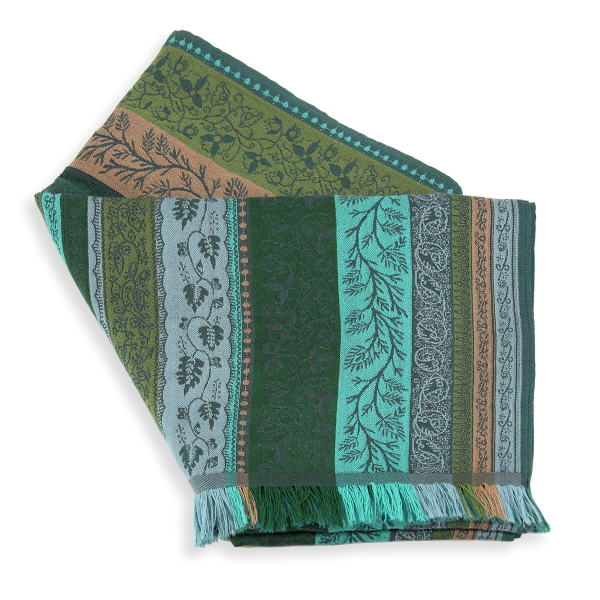 Echarpe-homme-laine-soie-coton-vert-Romain