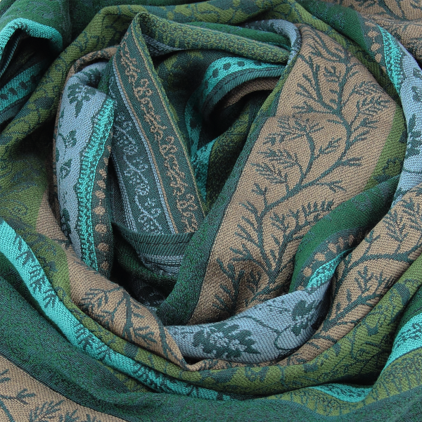 Echarpe-homme-laine-soie-coton-vert-Romain