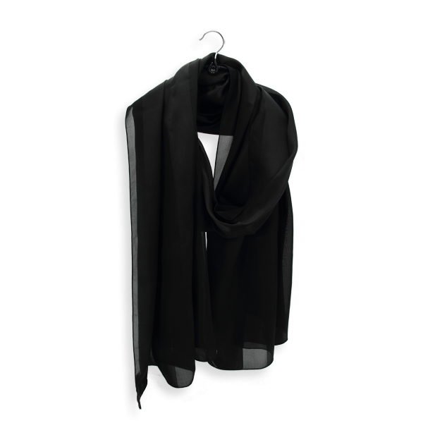 Etole-cérémonie-noire-soie-bande satin