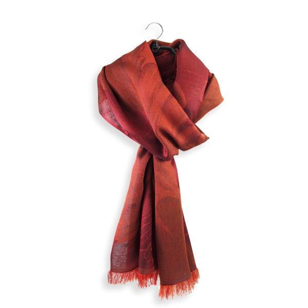 Etole-cachemire-soie-femme-rouge-roux-fabriqué-en-France-Sérénade