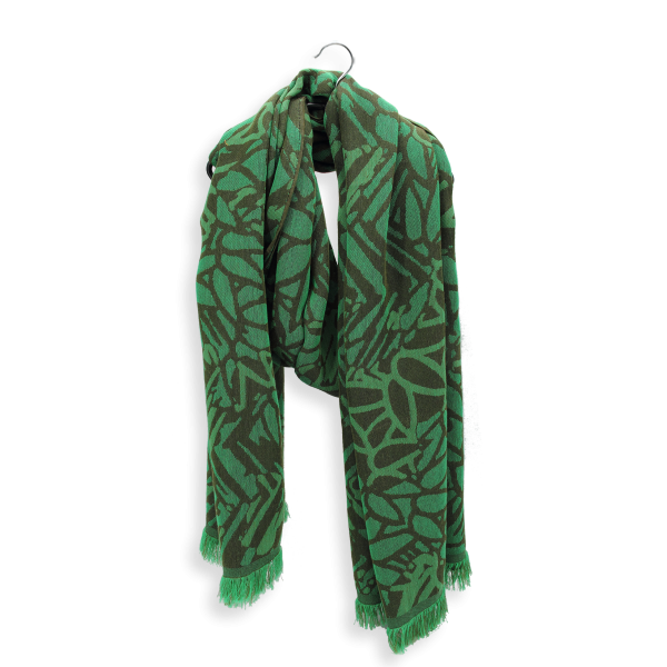 Etole-femme-cachemire-soie-vert-kaki-Savanna