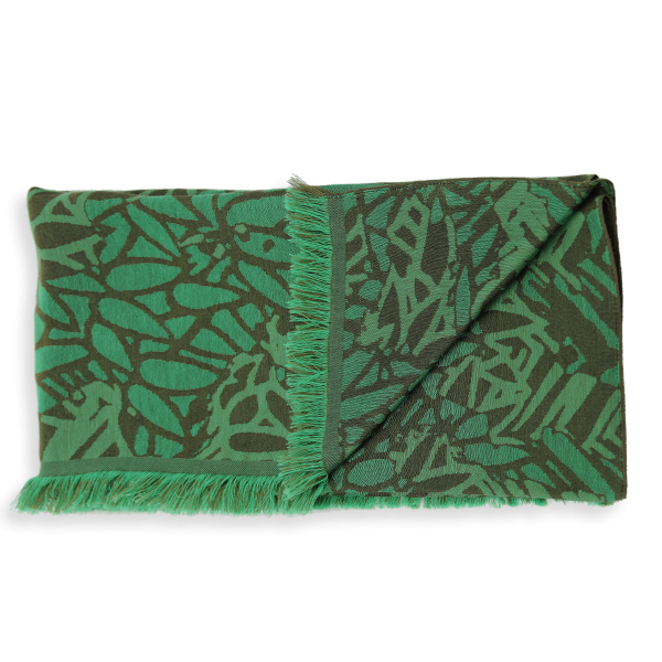 Etole-femme-cachemire-soie-vert-kaki-Savanna