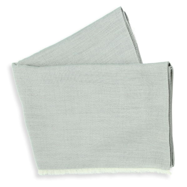 Etole-cachemire-unie-mixte-gris bleuté-tout doux.