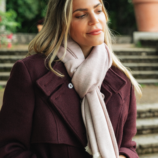 Etole-cachemire-unie-mixte-rose ancien-tout doux.