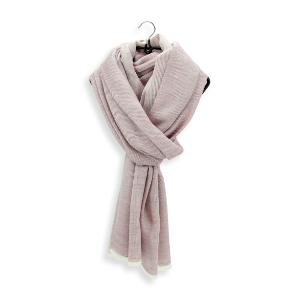 Etole-cachemire-unie-mixte-rose ancien-tout doux.