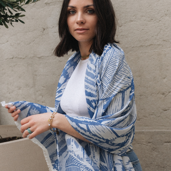 Etole-femme-bleu-blanc-coton-modal-Arum