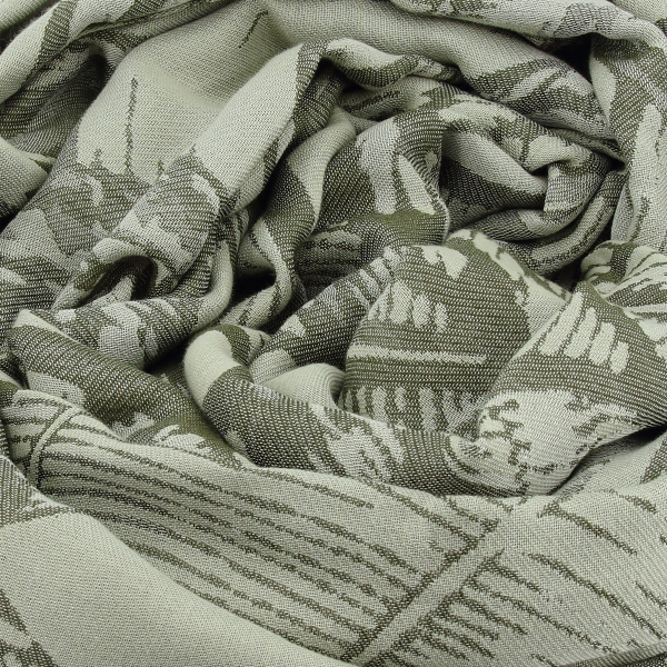Stole-femme-coton-vert kaki-Arum