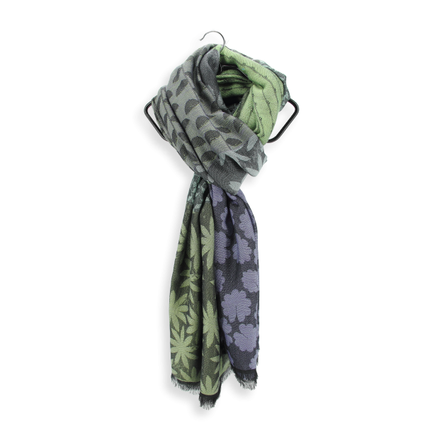 Grande-étole-femme-parme-vert-modal-coton-soie-Jeannette