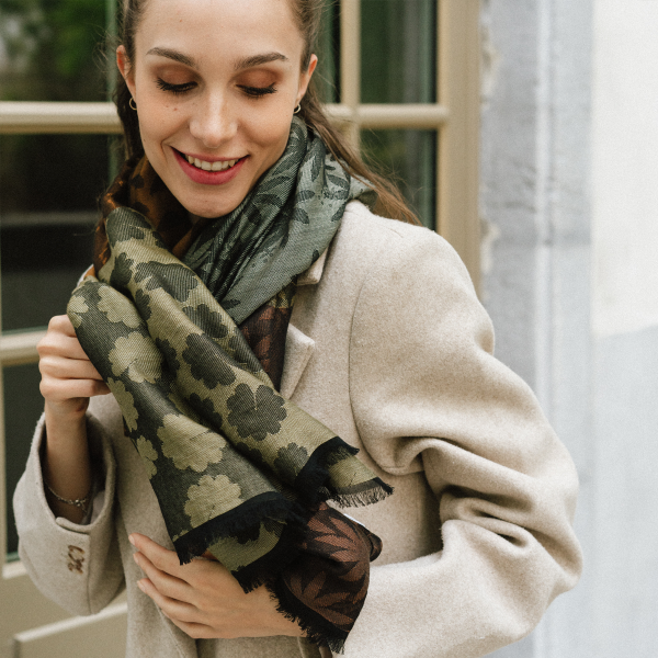 Grande-étole-femme-ocre-marron-modal-coton-soie-Jeannette