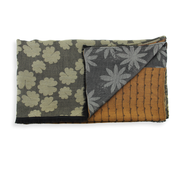 Grande-étole-femme-ocre-marron-modal-coton-soie-Jeannette