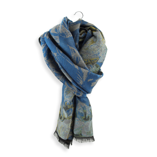 Etole-femme-laine-coton-soie-bleu-canard-Botanic-3A