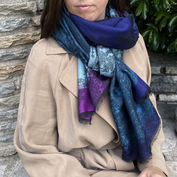 Maxi-étole-femme-laine-modal-bleu-canard-Jacaranda
