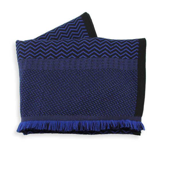 Echarpe-homme-laine-soie-bleu-noir-Sporty