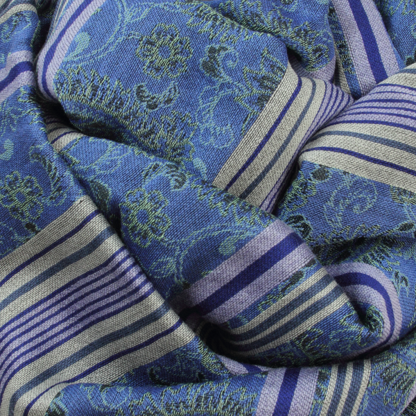 Etole-mixte-laine-coton-soie-bleu-Romance-fabrication-française-Romance