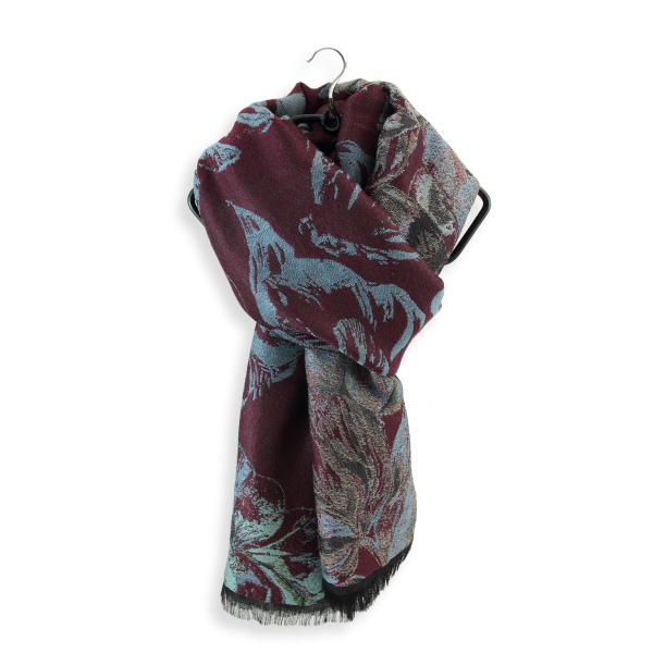 Etole-femme-laine-coton-soie-bordeaux-Botanic
