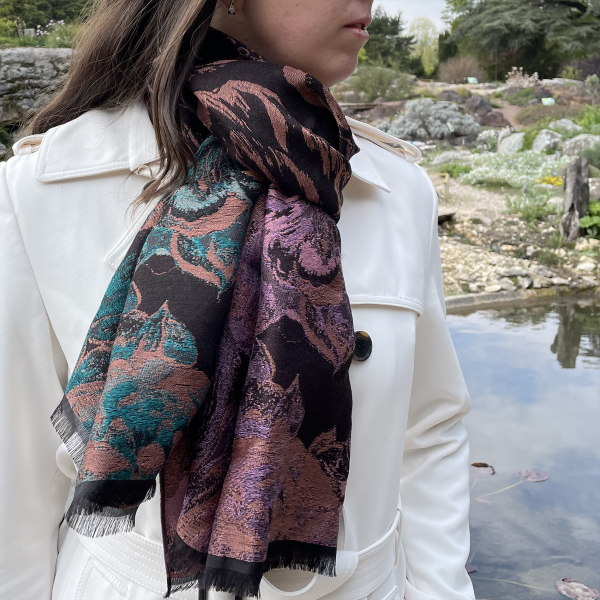 Etole-femme-laine-coton-soie-Botanic-marron-5A