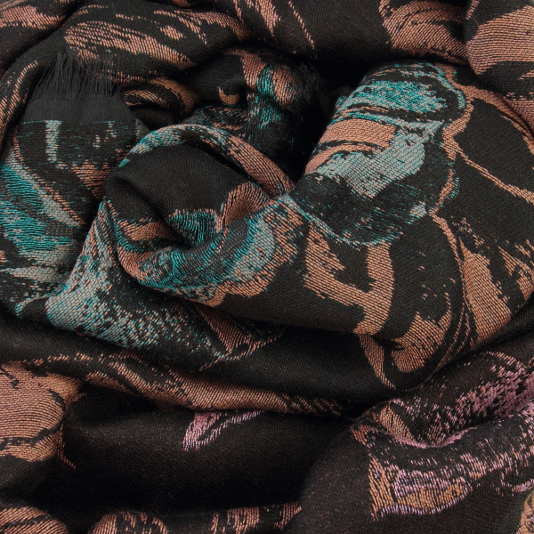 Etole-femme-laine-coton-soie-Botanic-marron-5A