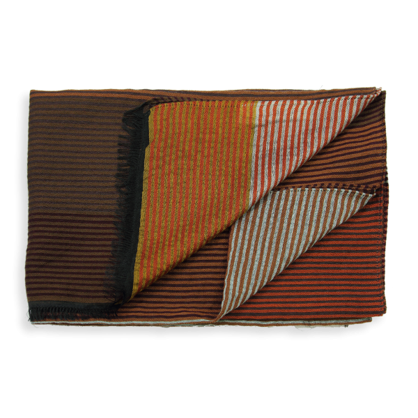 Etole-mixte-laine-coton-soie-marron-cuir-Kaleida
