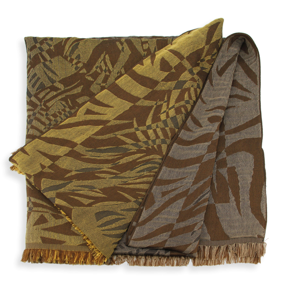 Etole-femme-laine-soie-coton-marron-jaune-Fascine