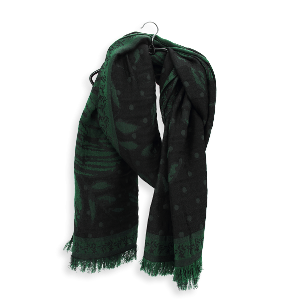 Etole-femme-laine-soie-coton-noir-vert-maxi floral