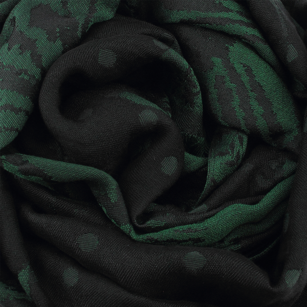 Etole-femme-laine-soie-coton-noir-vert-maxi floral