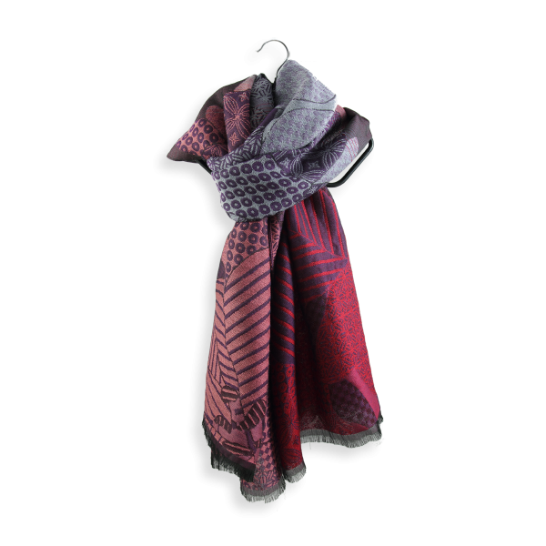 Etole-femme-laine-soie-rose-violet-amour