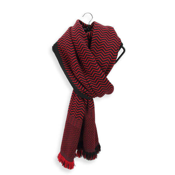Echarpe-homme-laine-soie-rouge-noir-Sporty