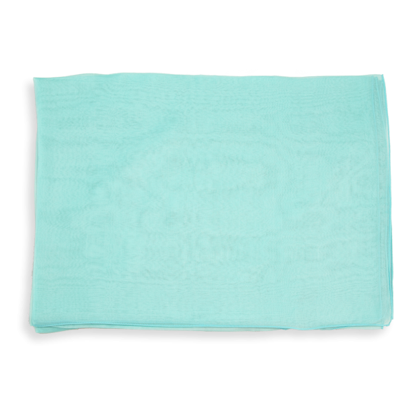 Etole-soie-unie-femme-bleu-aqua-fabrication-française