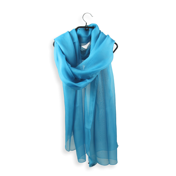 Etole-soie-femme-unie-bleu-turquoise-A