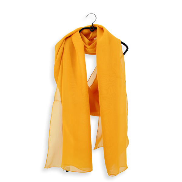 Etole-mariage-mousseline-soie-unie-jaune-doré
